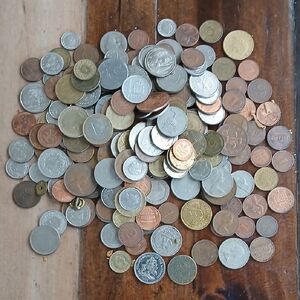 Mixed World Coin Lot - Silver, Gold, Copper Tones Over 200 Coins